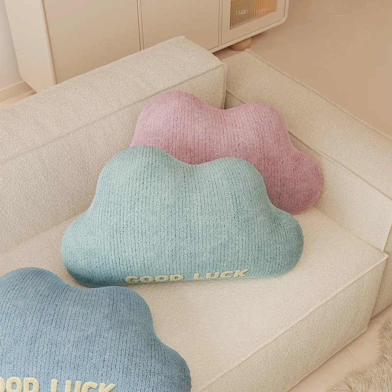 Creamy Style Sofa Pillows Living Room Bedroom Decorative Cushion Unique Shape Core Included Home Textile Velvet Print