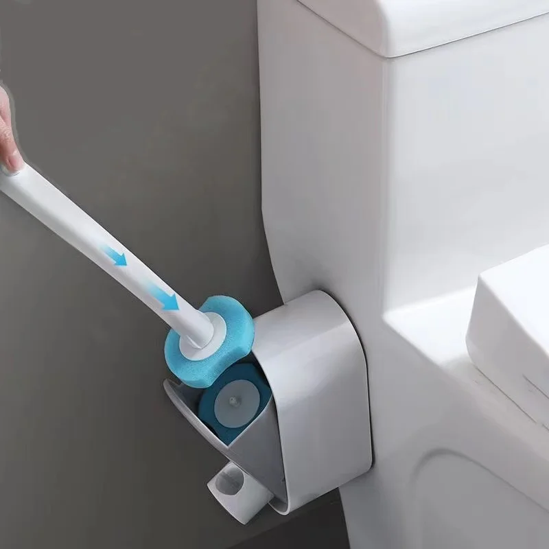Disposable Toilet Brush Long Holder Bathroom Toilet Cleaner Brush Home Cleaning Tool WC Bathroom Accessories with Refill Heads