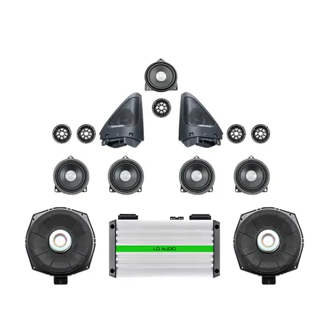 BMW 2 시리즈 F44 4 도어 스포츠카 Hron 커버 플러그 앤 플레이 4ohm 트위터 미드레인지 스피커 서브우퍼 650W 앰프