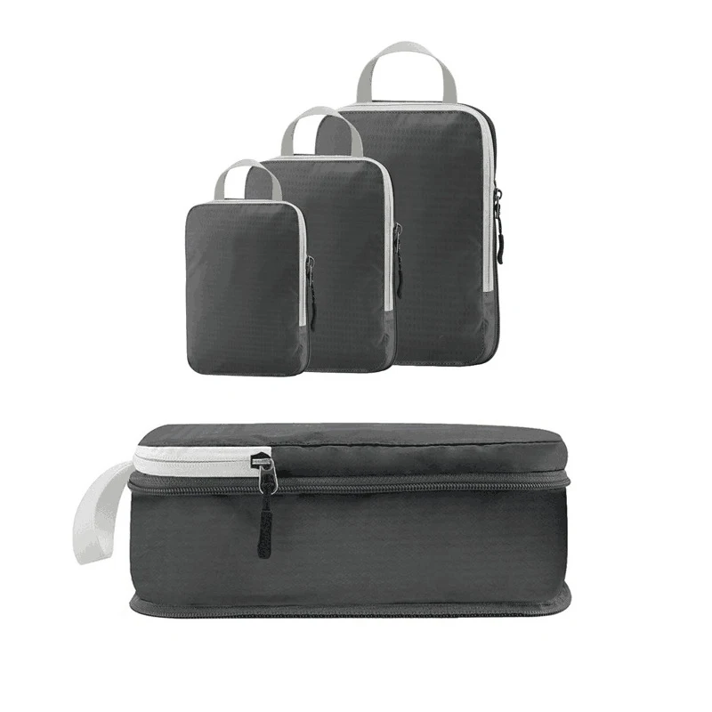 Compressible Packing Travel Storage Bag Portable With Handbag Luggage Organizer cube foldable waterproof travel case Nylon