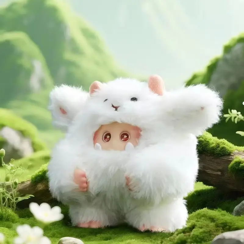 本物のふわふわ笑いモンスター毛皮の森ビニールブラインドボックス第二世代アニメアクションフィギュア漫画装飾おもちゃペンダントギフト