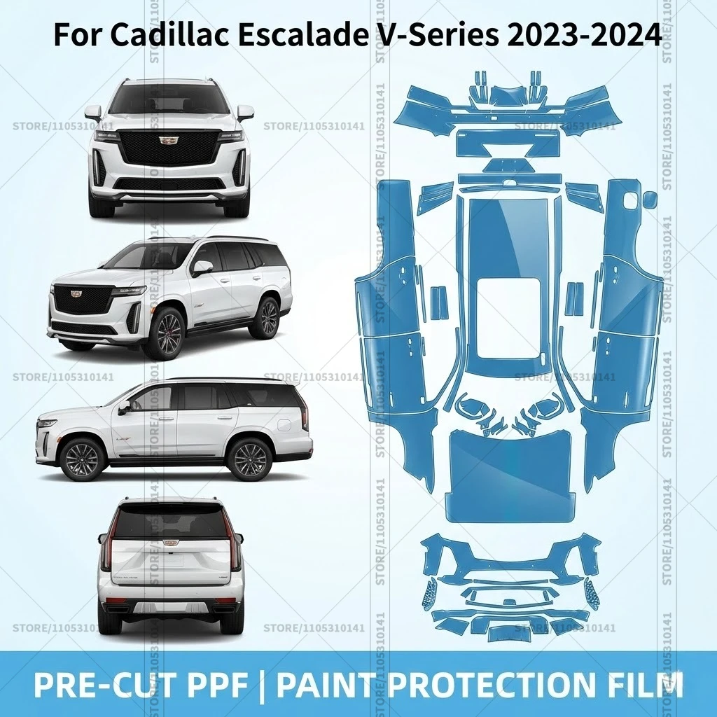 

Для Cadillac Escalade V-Series 2023-2024: Профессиональная прозрачная защитная пленка (PPF) для автомобиля, предварительно вырезанная