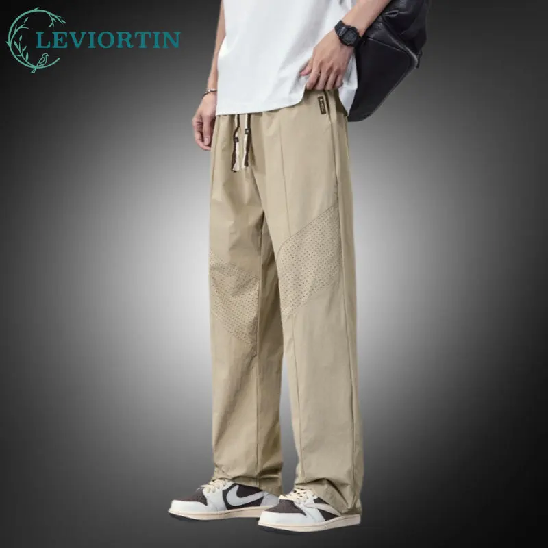 

Повседневные брюки-карго на шнурке, мужские брюки размера плюс 8XL 7XL, свободный крой, свободные прямые брюки с несколькими карманами, удобные рабочие брюки