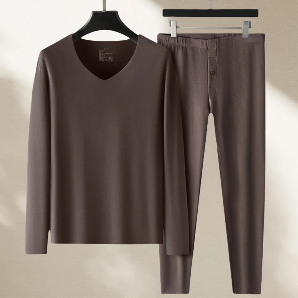 

Роскошный мужской комплект термобелья, норковый кашемир и шелк, зимние теплые кальсоны, подарочная пижама премиум-класса, домашняя одежда