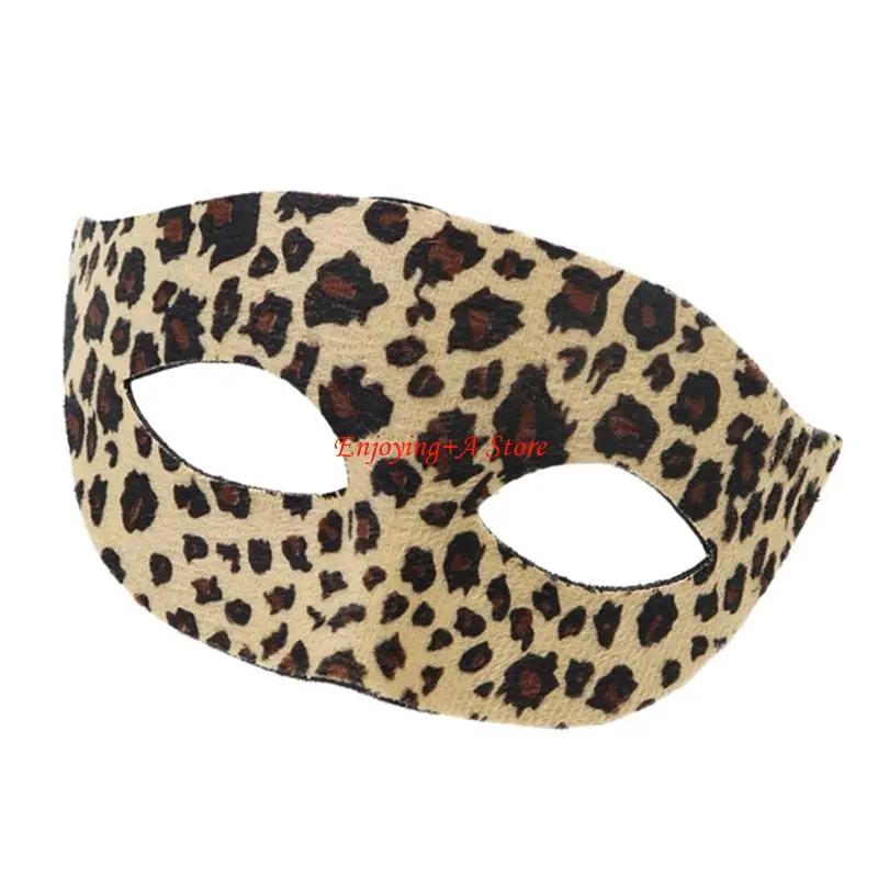 

PXPB Ergonomic Halloween Half Face Mask With Leopard Print Practical Plastic Design Suitable For Theme Parties And Gatherings