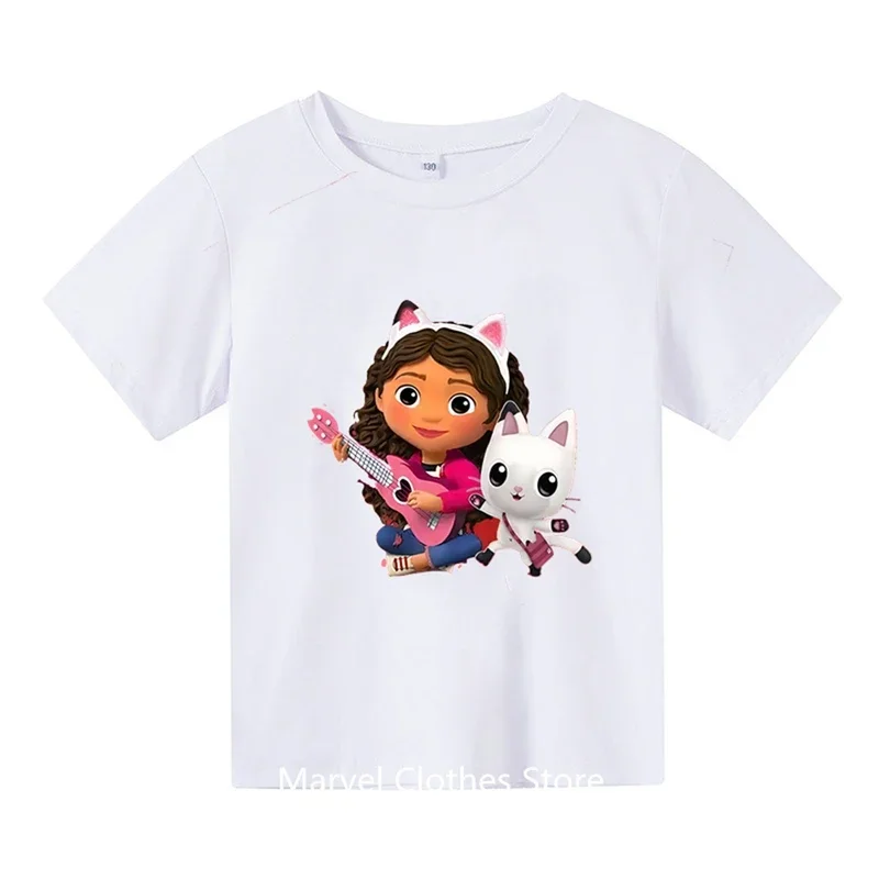 かわいいギャビードールハウス Tシャツ子供のための少女漫画 Tシャツアニメ夏のトップテーマの誕生日服 O ネック半袖ギフト
