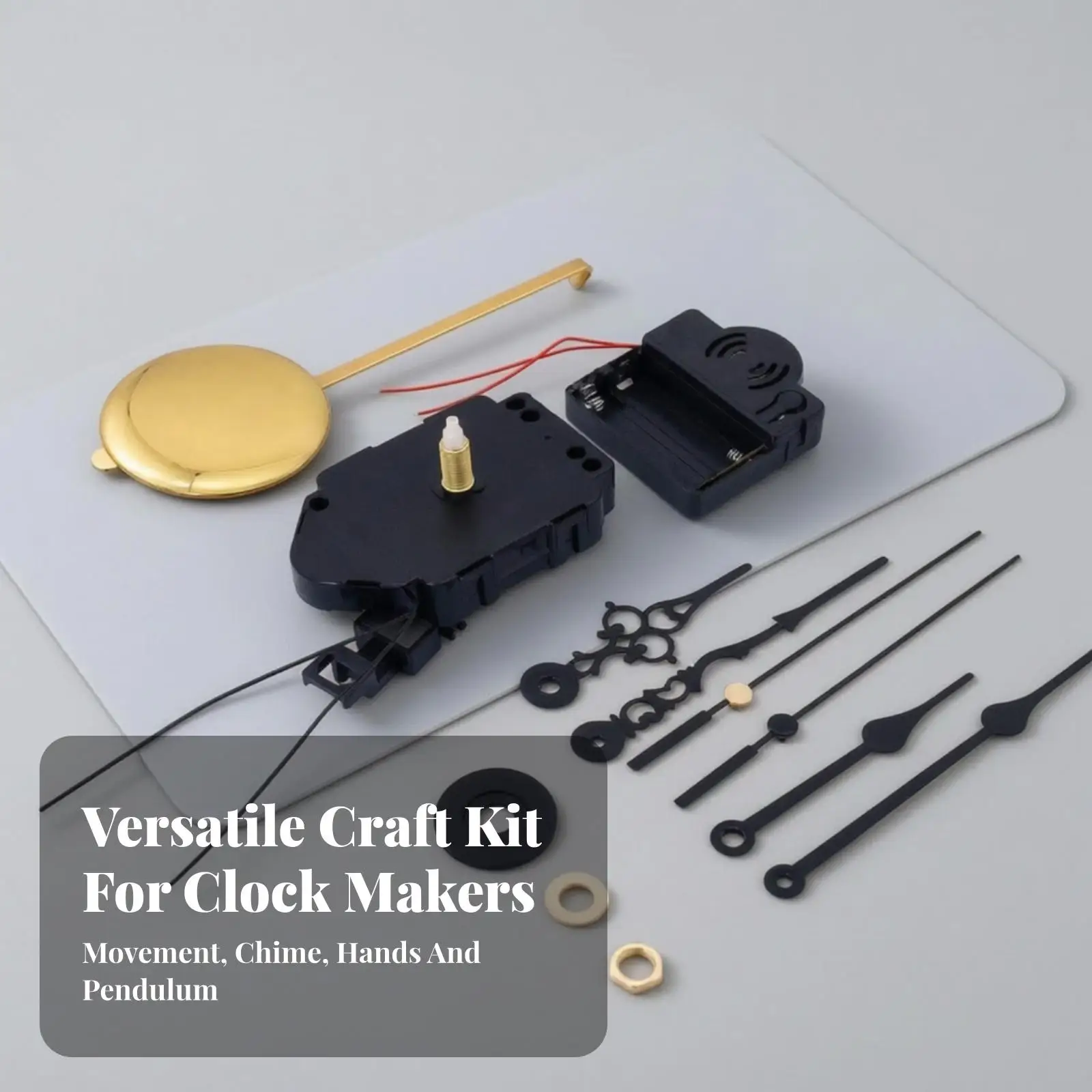 Wall Clock Pendulum Movement Replacement with Cathedral Chime and Automatic Night Silence for 250mm Clocks