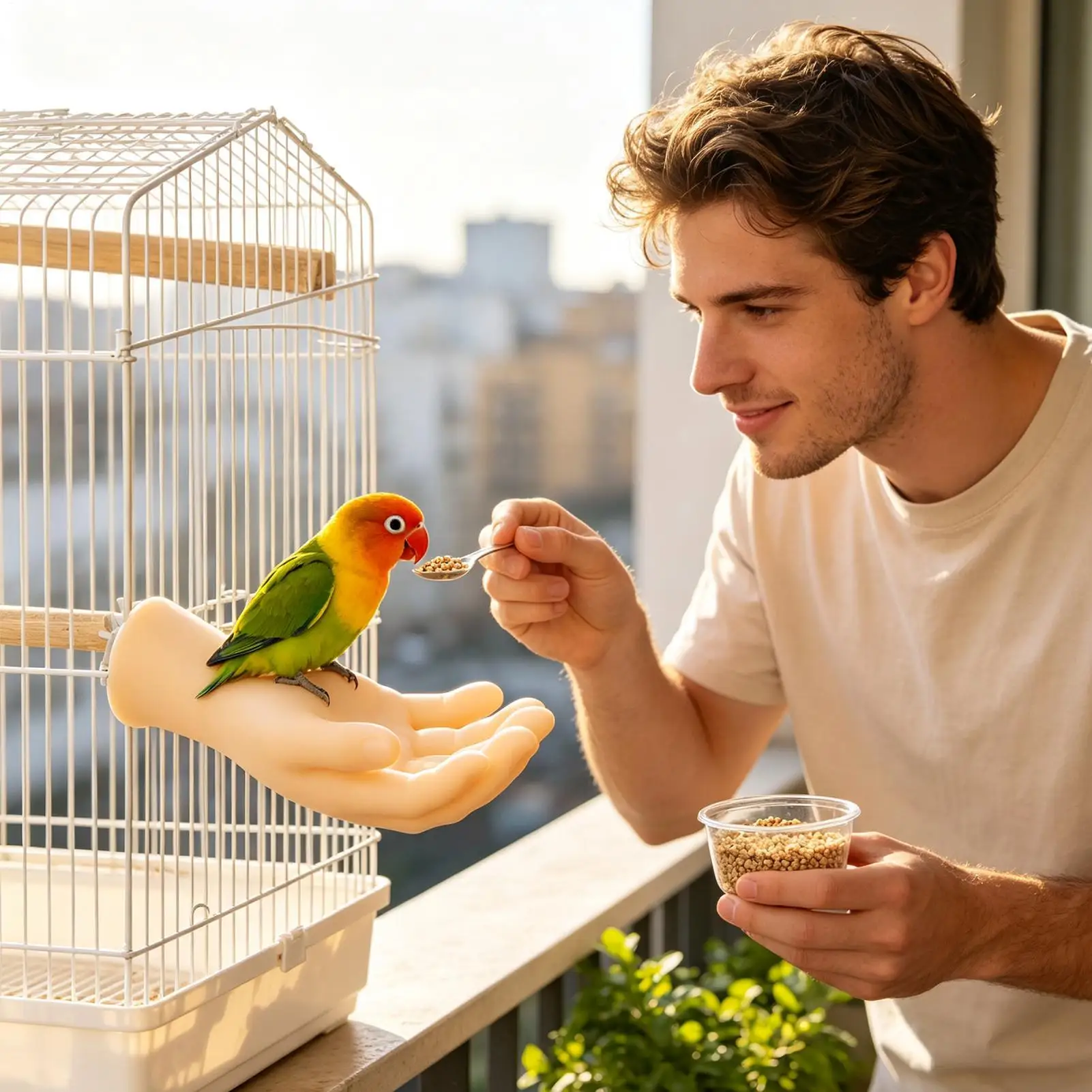 Desensitization Fake Hand Bird Parrot Training Simulated palm shaped bird stand to help desensitize pets bird cage