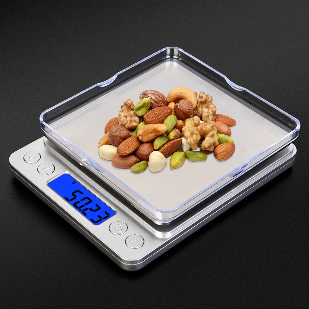 2019 Portable Electronic Food Scales 3000g/0.1g Postal Kitchen Jewelry Weight Balance Digital Scale 500g 0.01 Precision Scale