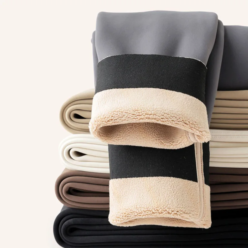 Fall Winter New Warm Fleece Lined Yoga Leggings Female High Waist Shaping Workout Sharkskin Leggings Elastic Tight Thermal Pants