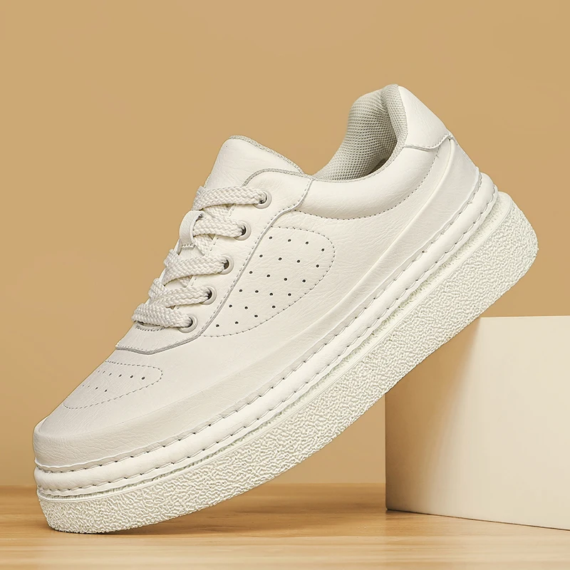 Large Size British Style Thick Soled Men Casual Shoes Fashion Trend Leather Men Shoes Comfortable Moccasins Men Flats Shoes