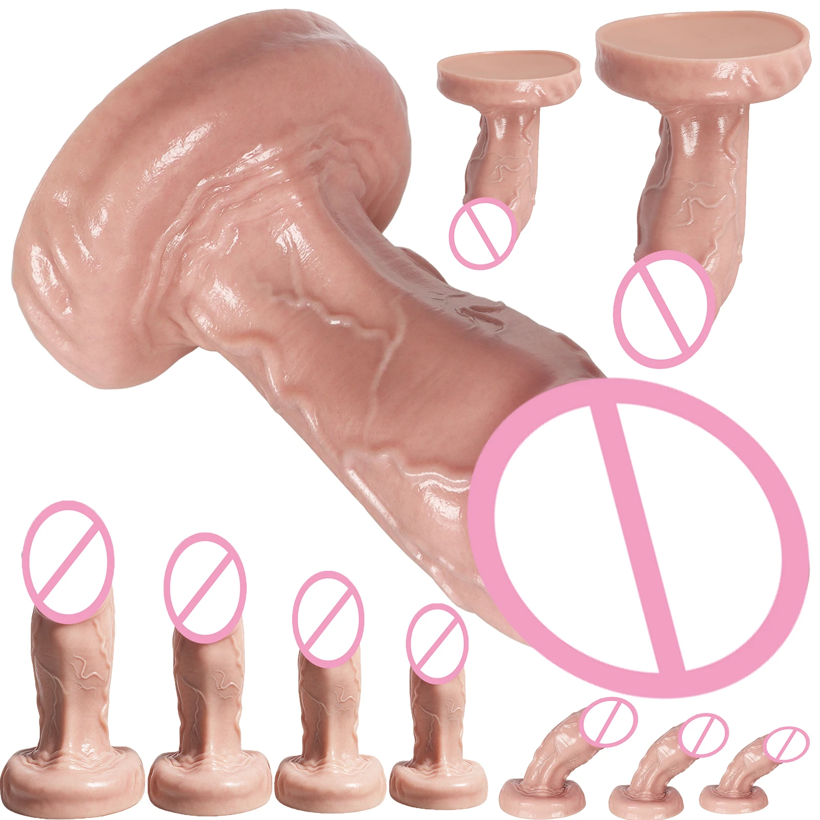 NEW Big Realistic Dildo Feels Skin Penis Adult Sex Toys For Women Soft Silicone Anal Dildo With Suction Cup Lifelike Fake Dick