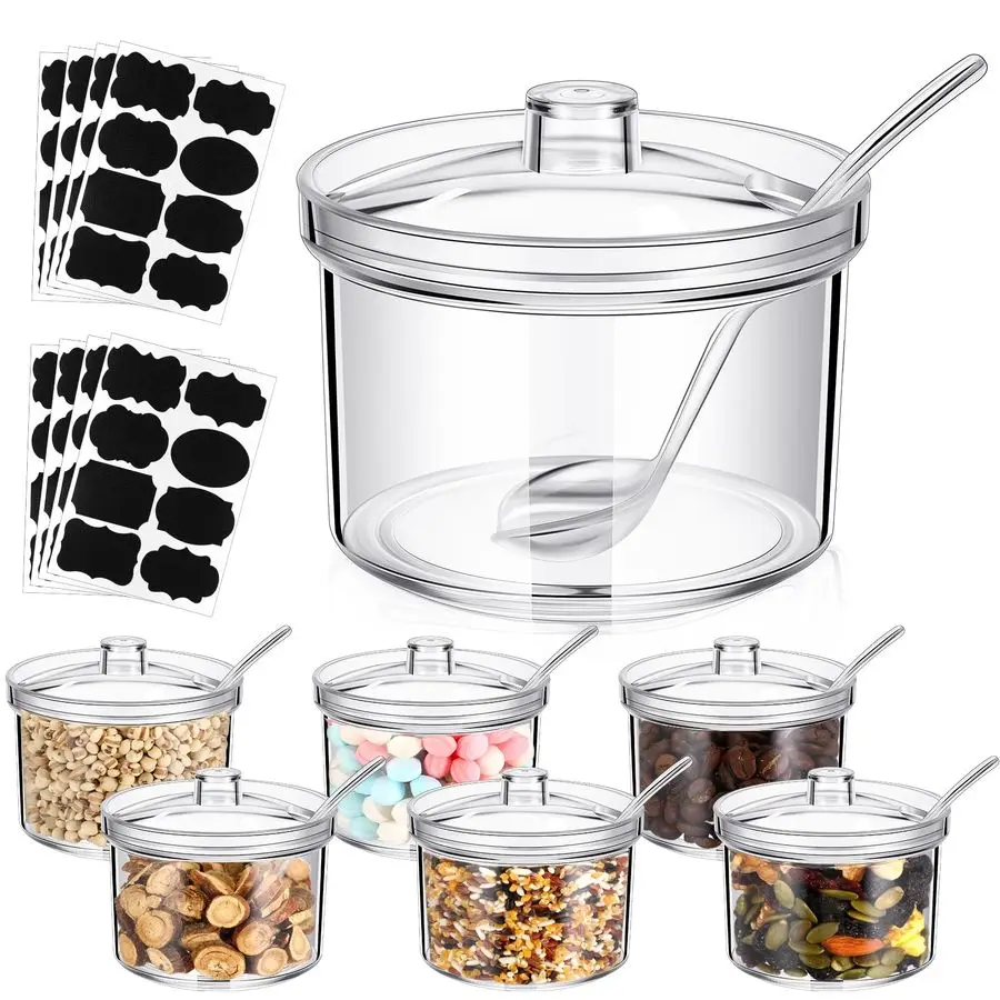 

12 Pcs Hot Cocoa Bar Supplies Sugar Bowls with Lid and Spoon Party Bar Ice Cream Sundae Caramel Apple Dipping Container Christma