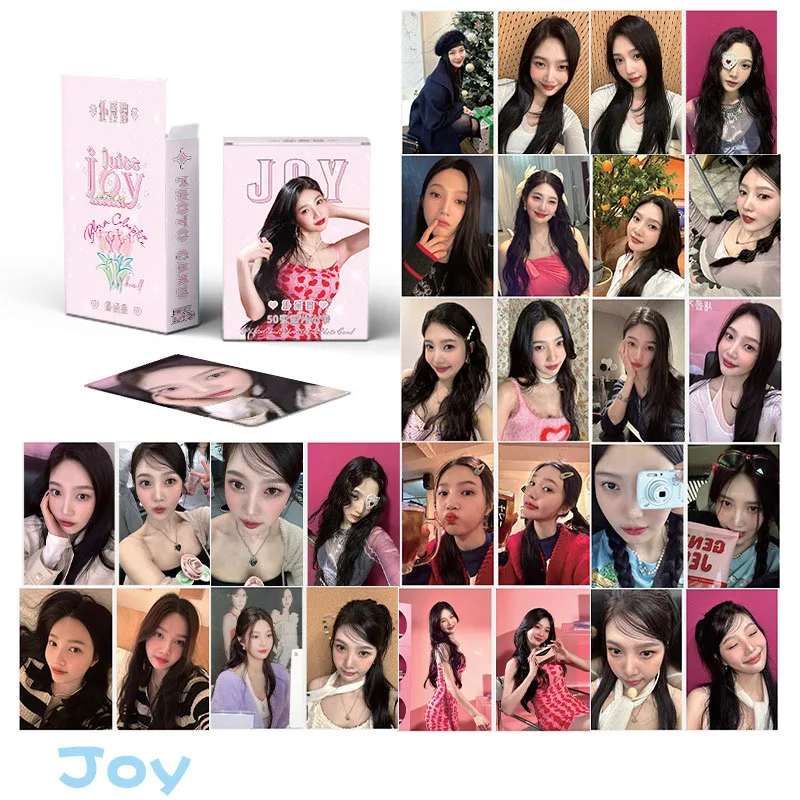 Irene Joy Laser Druo Cards, Double Sides, Selfie Photocards, Wendy Postcards, GérCollection Surprise Gifts, Fashion Ins, 50Pcs per Set