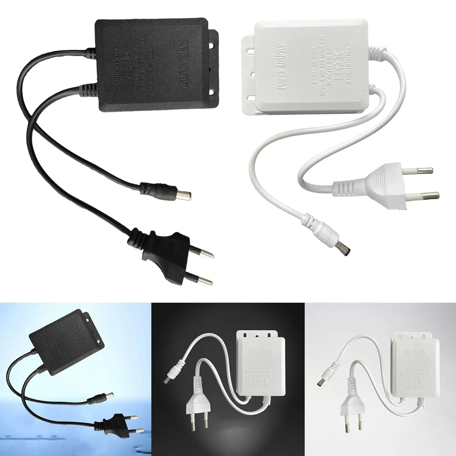 12V 2A AC Adapter Charger 12 Volts 2000MA Power Supply Cord for Security Cameras CCTV Camera LED Strip Lights Router BT Speaker