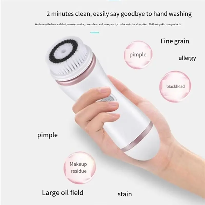 Global Sale-Siliconen gezichtsreiniger Borstel Gezichtsreinigingsapparaat Diepe poriënreiniging Andgentle Peeling