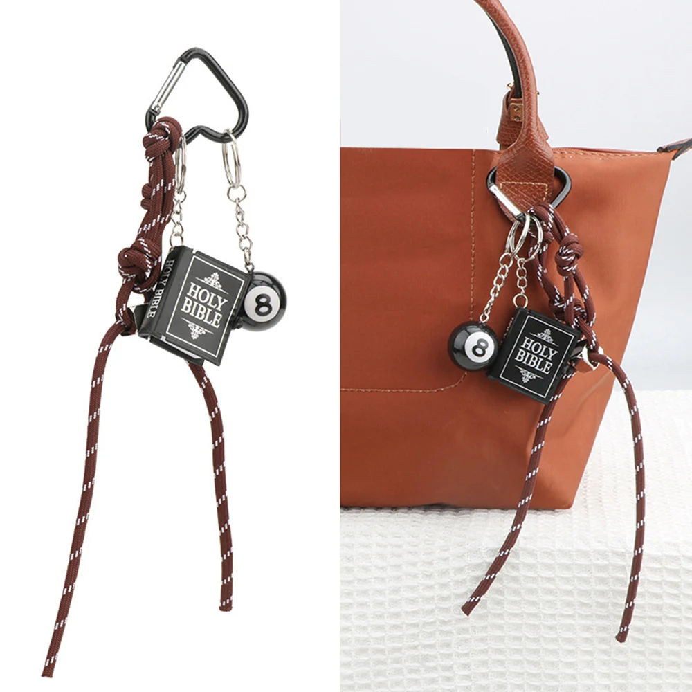 Cool Sporty Style Keychain With Badminton Decor Bag Pendant Hand Woven Ropes Bag Hanging Decoration Cute Tassel Phone Ornament