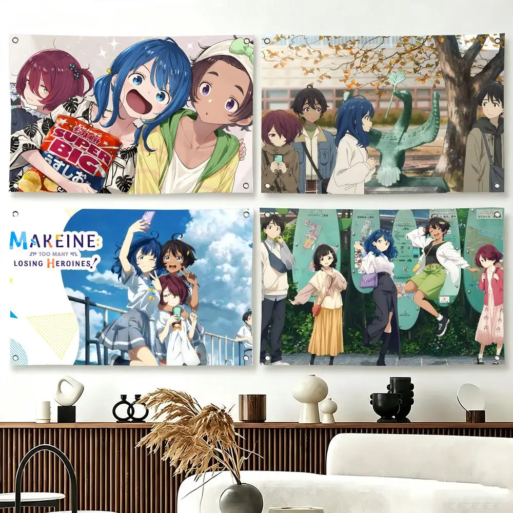 School Anime T-Too Many Losing Heroines Flags  For Living Room Home Dorm Decor Wall Outdoor Camping Party Banner Gifts