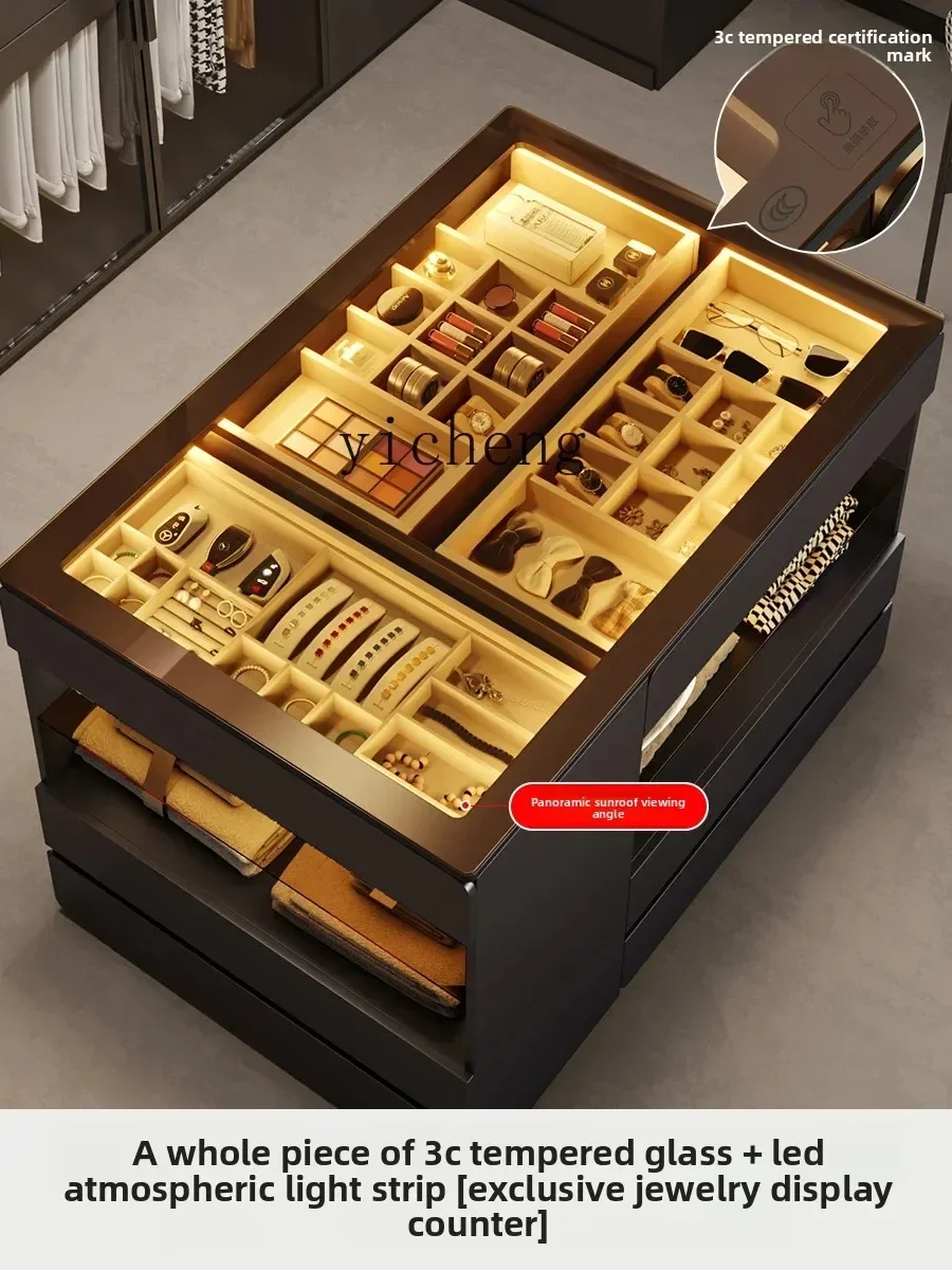 i10.10--Double-Sided Chest Large Capacity Storage Cabinet Cloakroom Center Island Master Bedroom Jewelry Display Cabinet