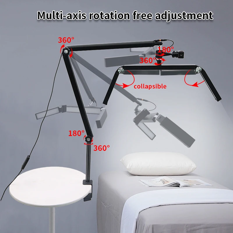 LED Lights Lamp Lash Temperature 3200K-5600K Floor LED Ring Lamp for Beauty Facials Skincare Tattoo Eyebrows Filming