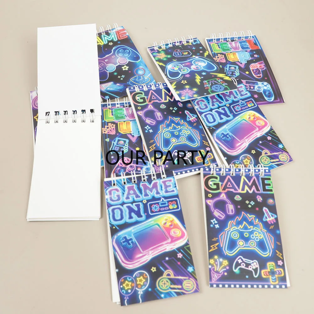 10-teiliges buntes Spiel-auf-Thema, tragbares Spulen-Notizbuch, GamePad, Mini-Notizblock für Kinder, Geburtstag, Spielacht, Partygeschenke, Schulbelohnungen – Detail 5