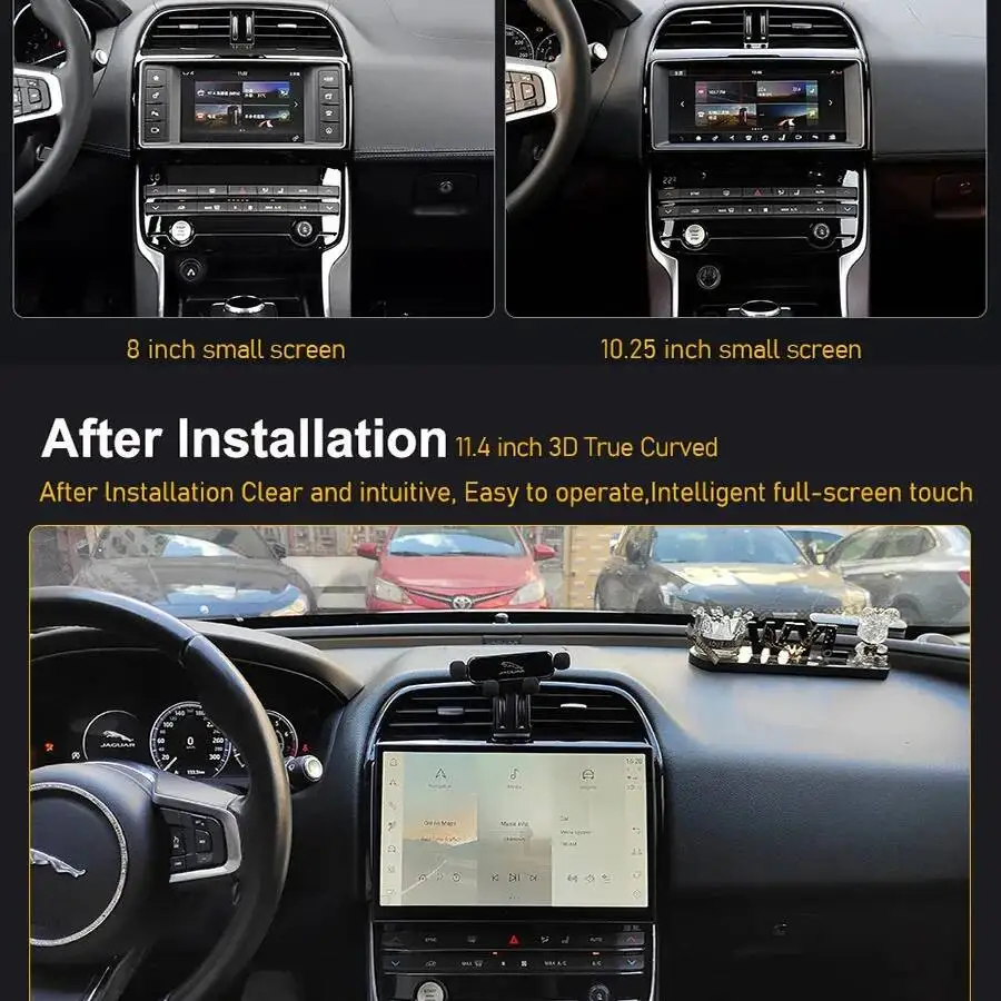 11.4" 3D Curved Screen For Jaguar F-PACE XE 2016-2018 GPS Radio Multimedia Player Android Carplay  Auto Original Car OEM Menu 4G view 3