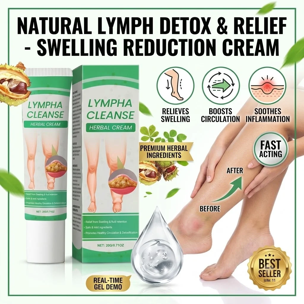 Natural Herbal Lymphatic Drainage Cream 20g Swelling Relief Body Detox Varicose Veins Leg Care Moisturizing Night Cream