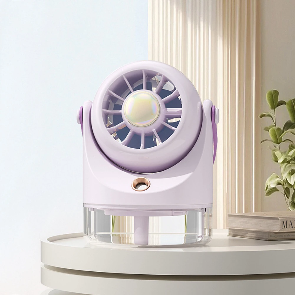 100ml Portable Fan with Humidity Spray Adjustable 3 Speed Settings Great for Camping Travel and Office Cooling