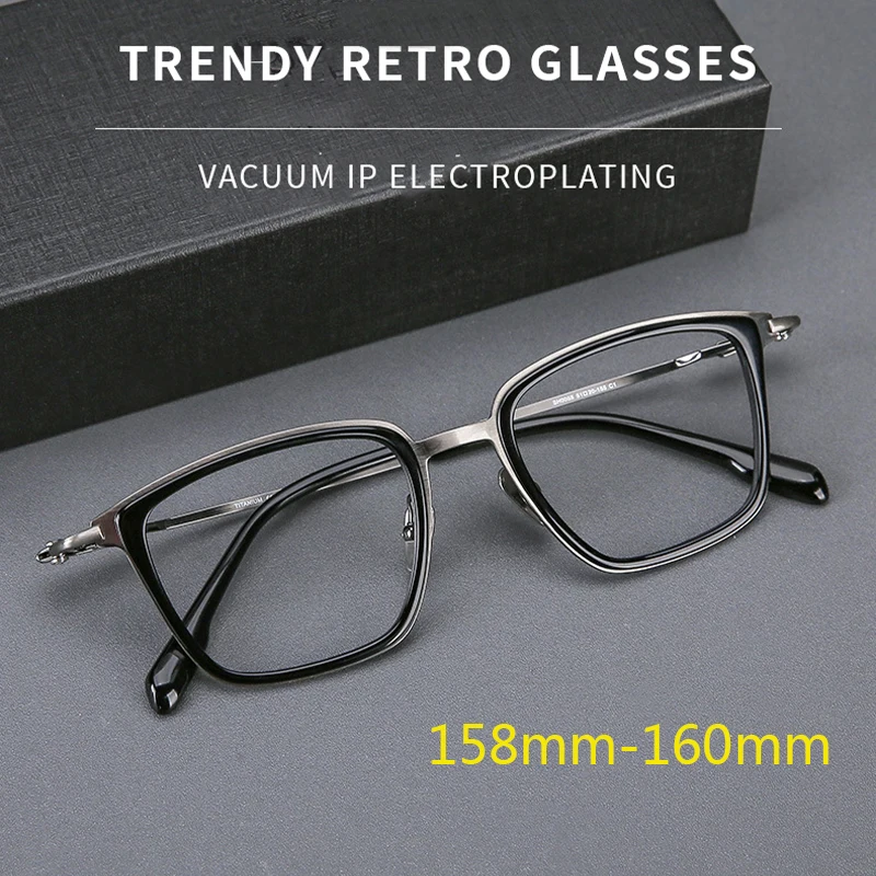 

HDCRAFTER Мужская большая оправа для деловых очков 158-160 мм Ультралегкая оправа для очков из чистого титана по рецепту на заказ