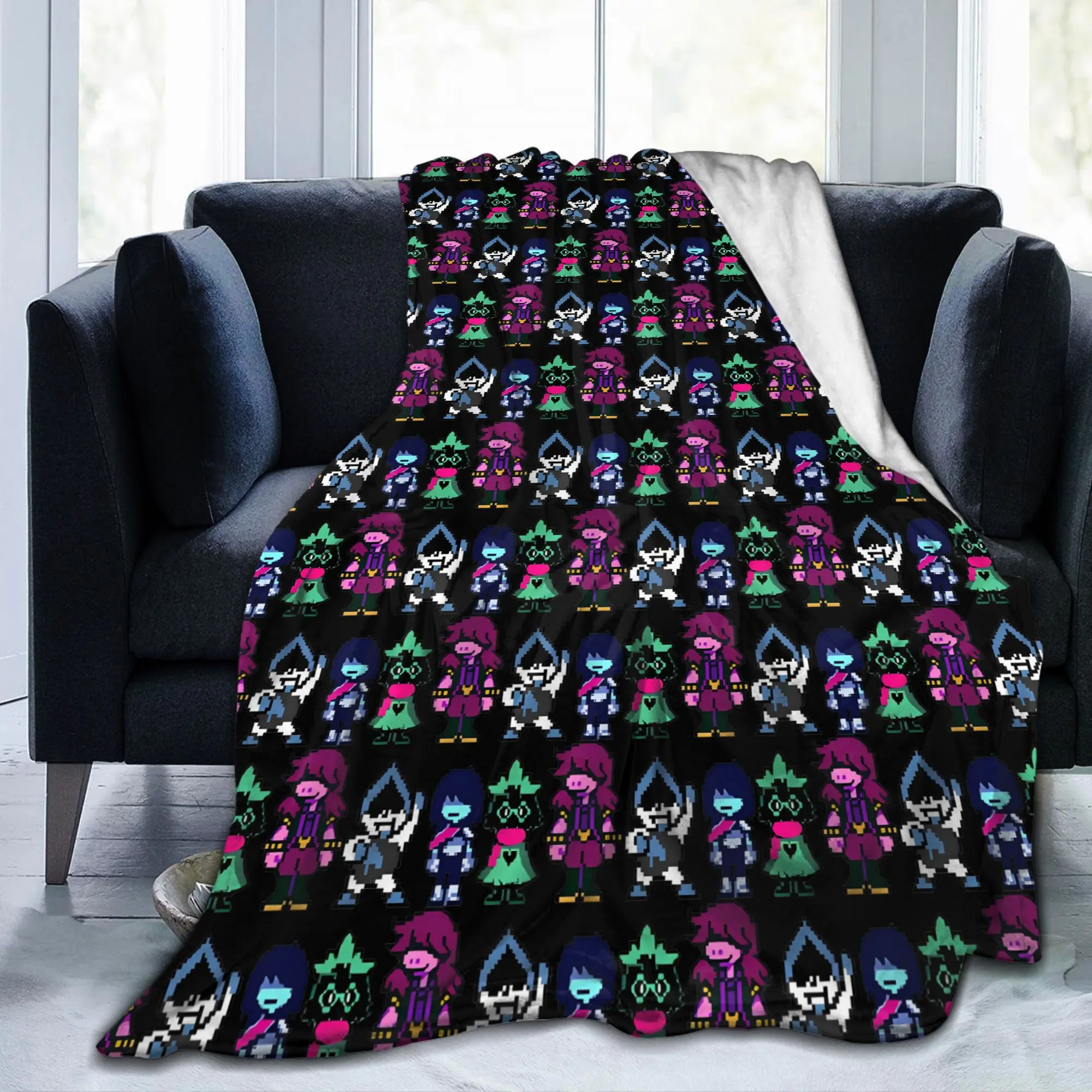 DELTARUNE - MAIN CHARACTERS Knitted Blanket Fleece  Super Soft Throw Blankets for Car Sofa Couch Bedroom Quilt