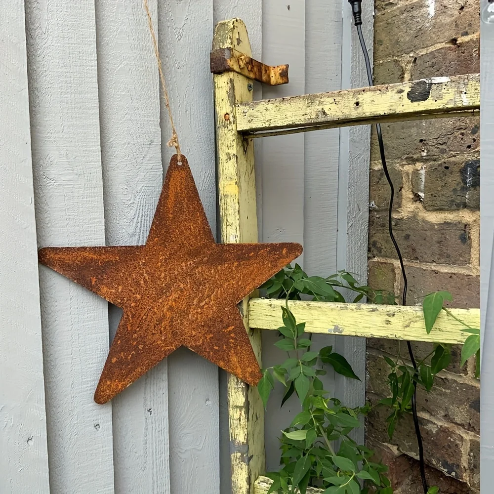 Rusty Metal Wind Spinner 1pc Star Moon Vintage Garden Ornament Garden Lover Gift Birthday Gift for Him - view 3