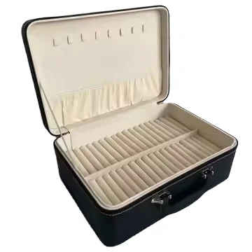 

Travel Leather Jewelry Box with Large Capacity Jewelry Storage Design for Rings Earrings Pendants and Bracelets