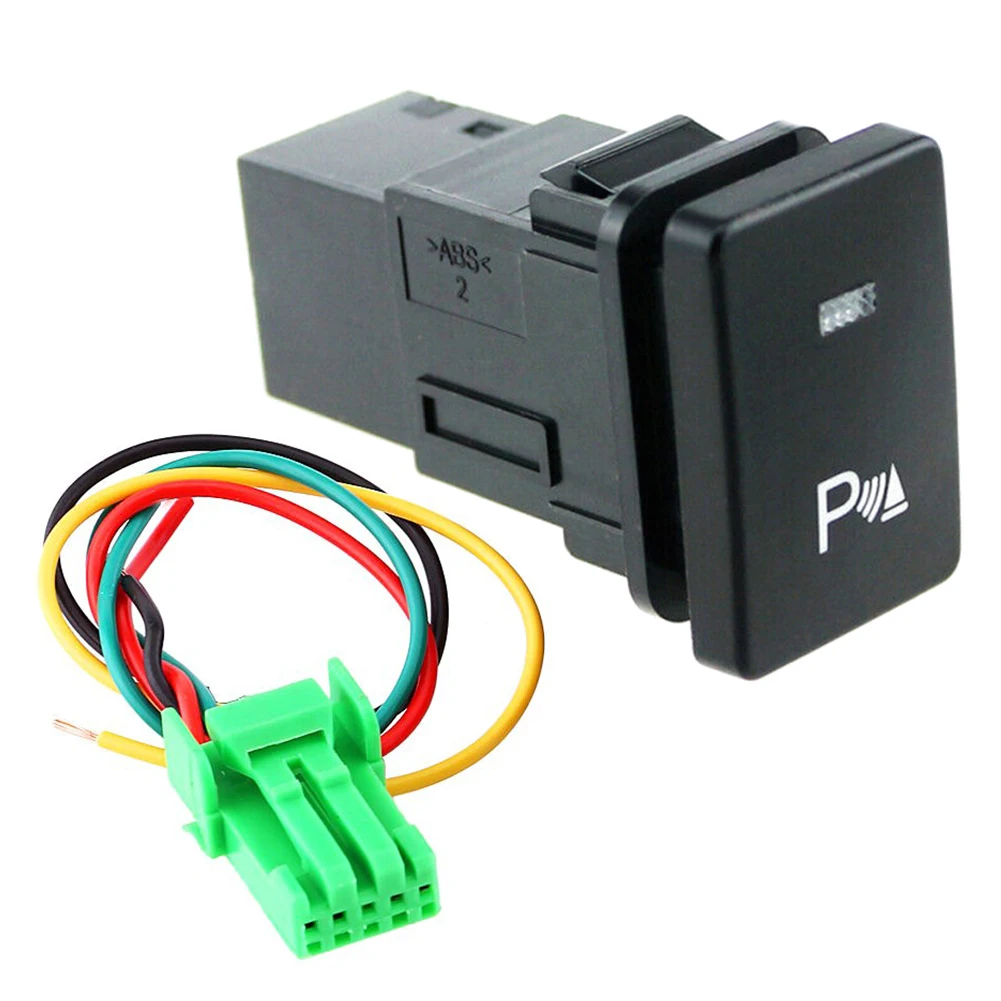 

12V Car Switch Parking Pattern Push Button 15cm Cable Small Switch With LED Light For Toyota For Camry For Yaris For Prius