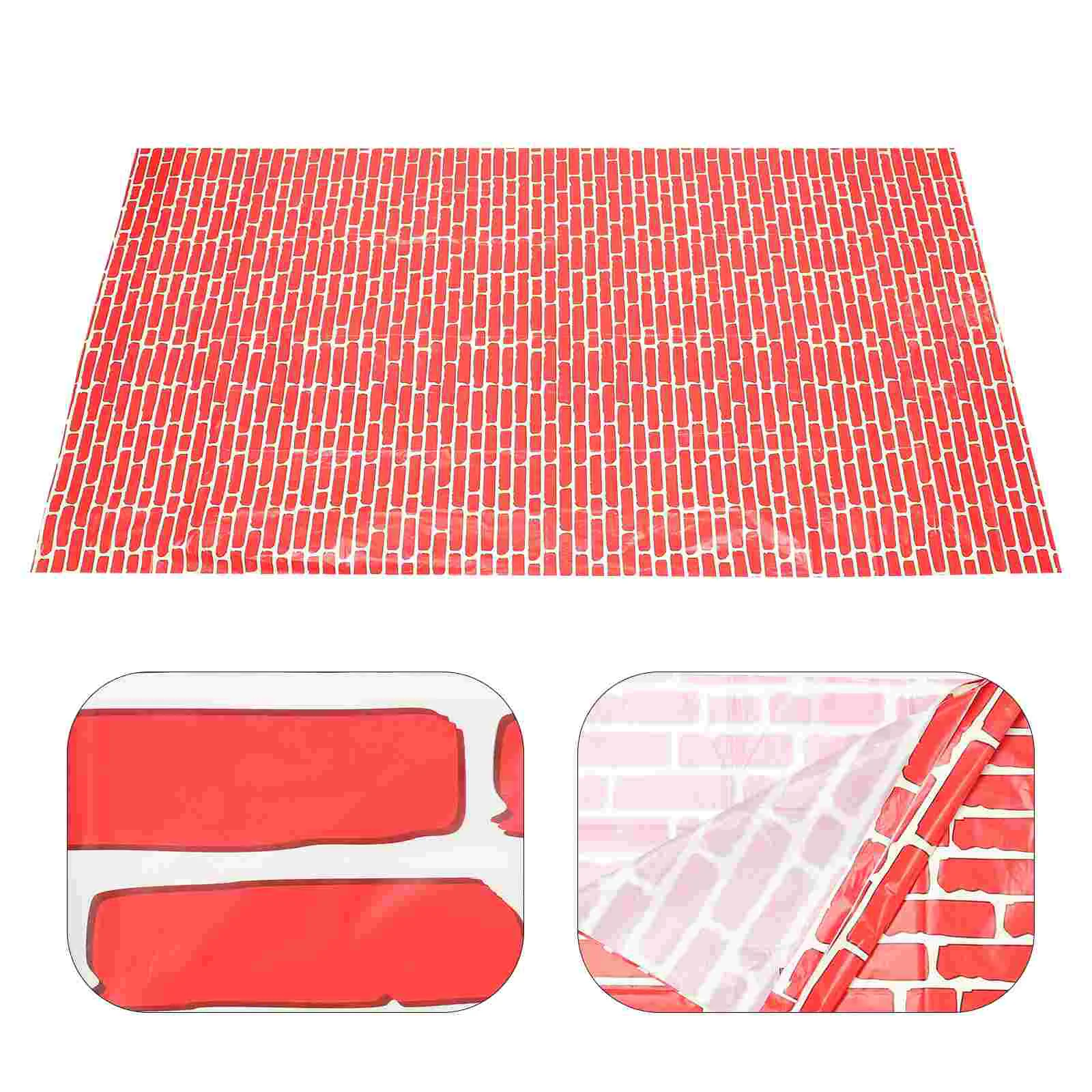 

2 Pcs Brick Table Covers Party Tablecloth Christmas Camping Accessories Waterproof