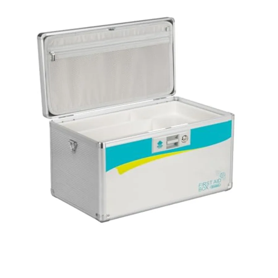 Glosen Medicine Lock Boxlocking medicine box Security Lock Boxes Extra Large-16inch 15.9x9.3x8.9 Inch lock box First Aid Key Sa