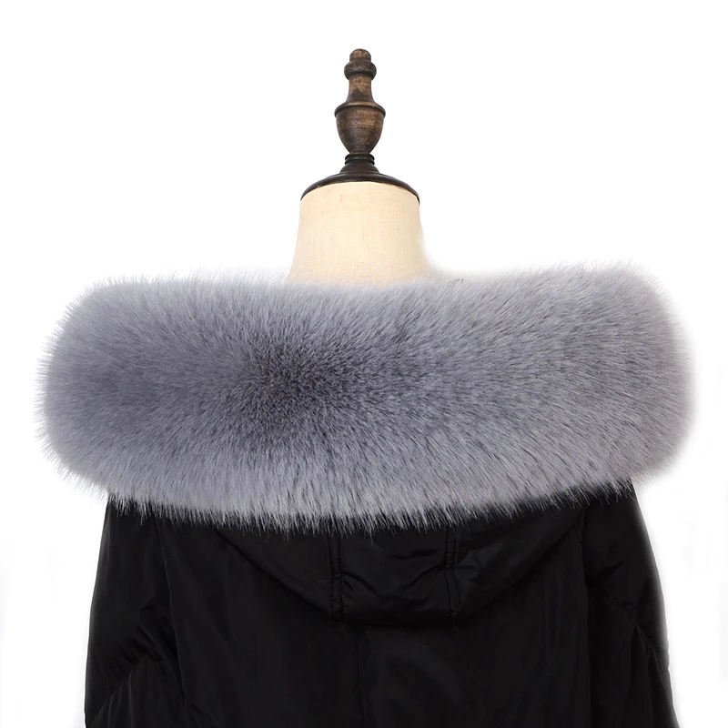 Frauen Faux Fuchs Pelz Kragen Schal Furry Pelz Kragen Für Winter Mantel Kapuze Pelz Decor Gefälschte Pelz Schal Parkas Mantel pelz Kragen Schals