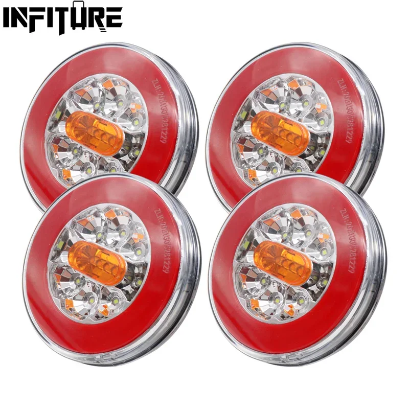 

1/2/4 шт. светодиодные задние фонари 12-24В для грузовиков: динамические указатели поворота, фонари заднего хода, стоп-сигналы для автомобилей, прицепов, фургонов, автобусов