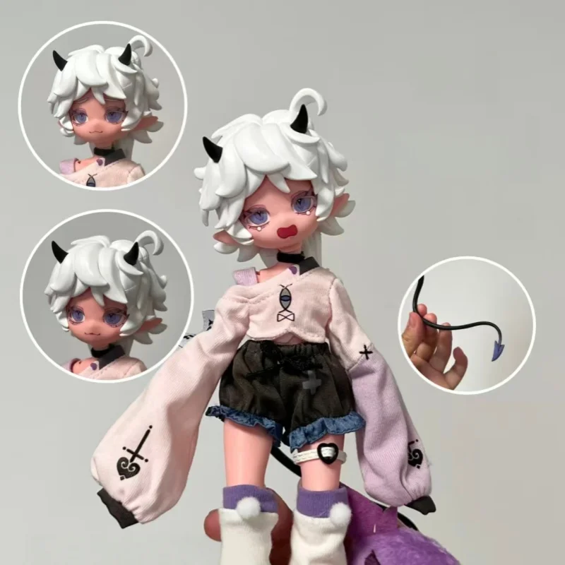 

Cooze 1/8 Scale Bjd Doll Devil'S Horns Joint Movable Blind Box Exquisite Dress Changing Ornament Trendy Toy Birthday Gift