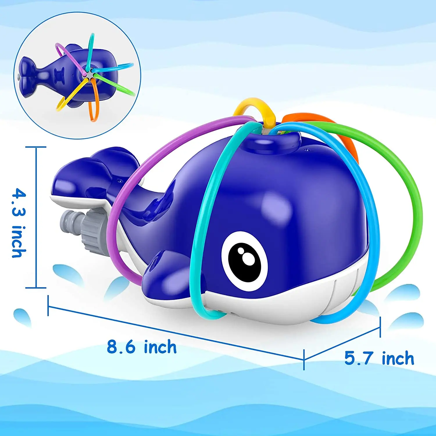 Outdoor Water Toy Park Lawn Whale Sprinkler para Kid Summer Garden Shower Game Boy Girl Summer Splashing Fun Water Tool para criança