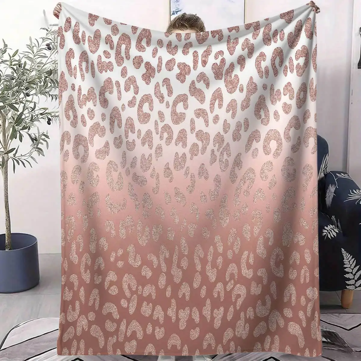 Luxury Grey Black Leopard Print Throw Blanket Cozy Sofa Couch Manta Soft Bed Decor Blanket For Bedroom Living Room