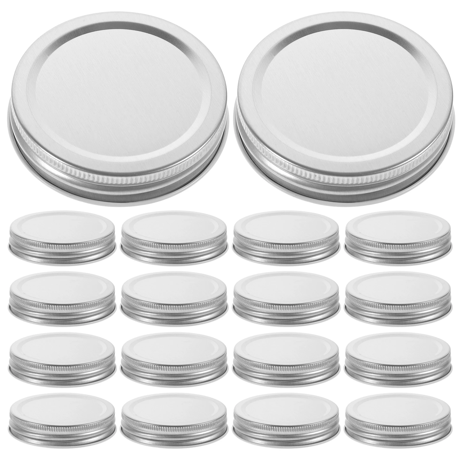 

20 Pcs Storage Containers with Lids Tinplate Can Jar Caps Regular Mouth Canning