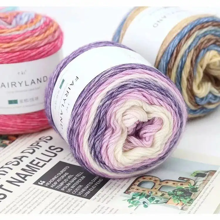100g Gradient Cake Yarn Sweater Scarf Hat Hand Knitting Yarn Crochet Stick Needle Medium Fine Wool