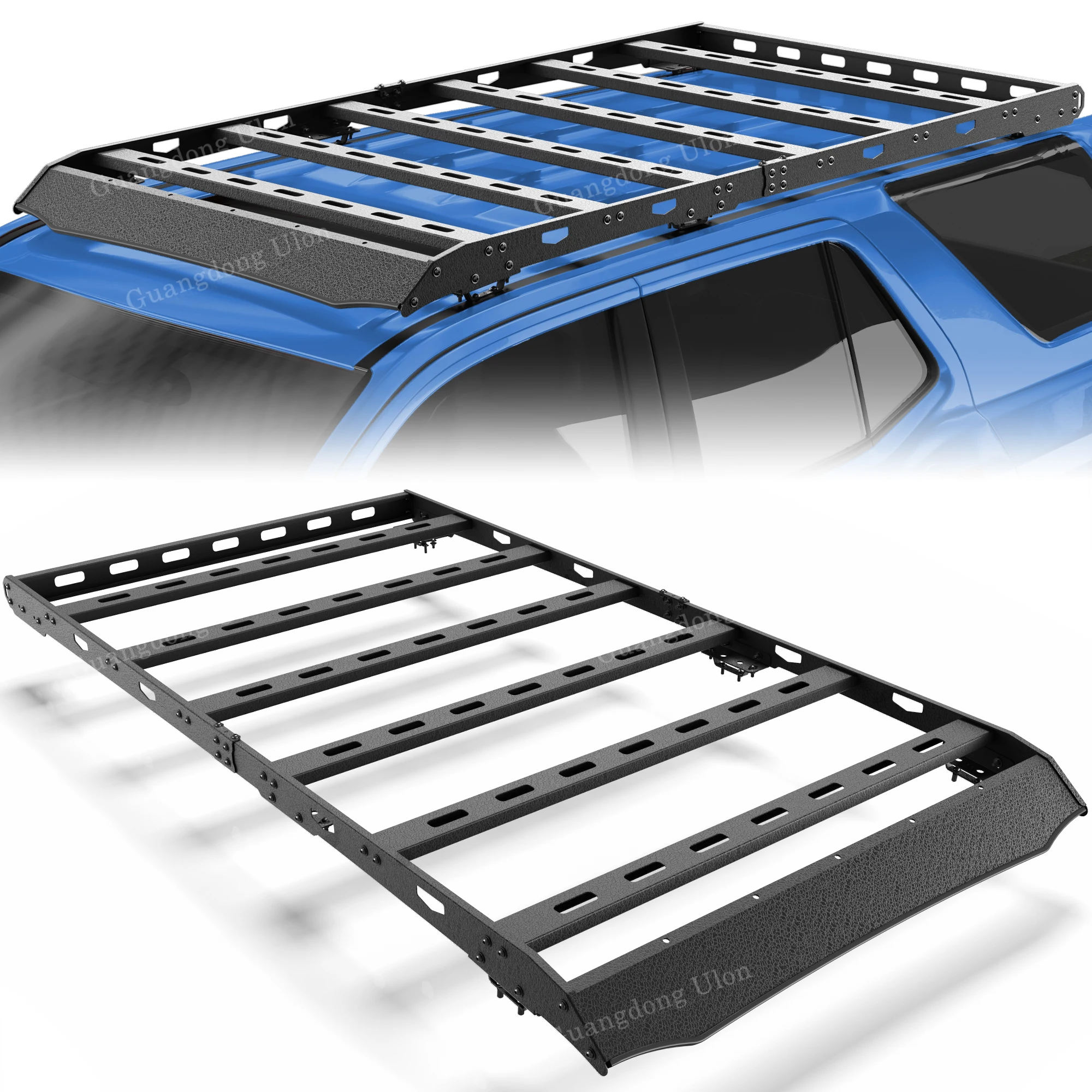 

Roof Rack For 4Runner 5 Gen 2010-2024 Double Cab Crew Cab With 4 Doors Only Cargo Carriers Luggage Storage Holder Carbon Steel