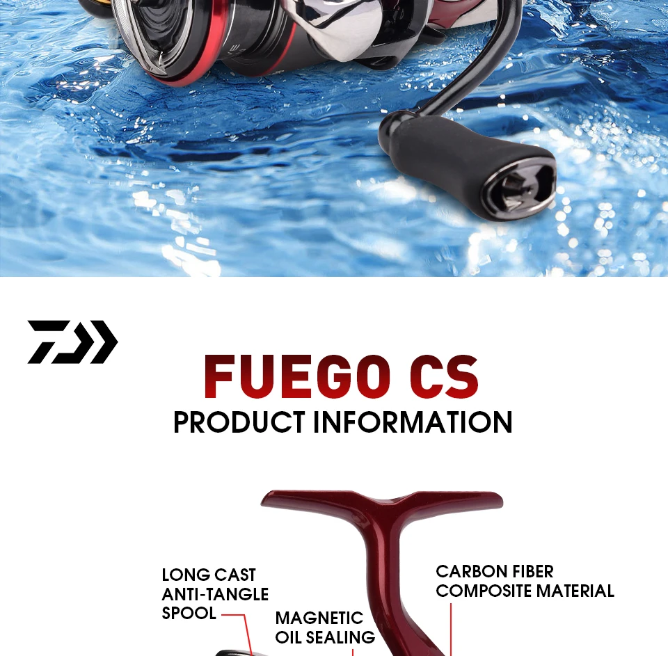 2025 Original DAIWA Angelspinnrolle FUEGO CS LT 1000-6000 Angelrollen 5 kg/10 kg/12 kg Leistung 5,3:1/6,2:1 Meerwasserrollen – Detail 2