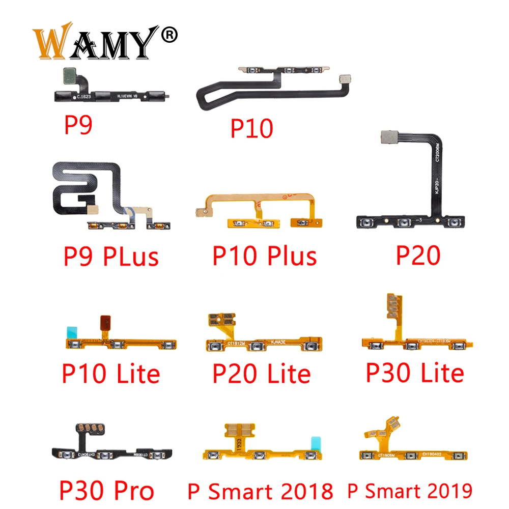 

New Power On Off Button For Huawei P30 P20 Pro P10 P9 Plus Lite P Smart 2018 Silent Volume Button Ribbon Flex Cable