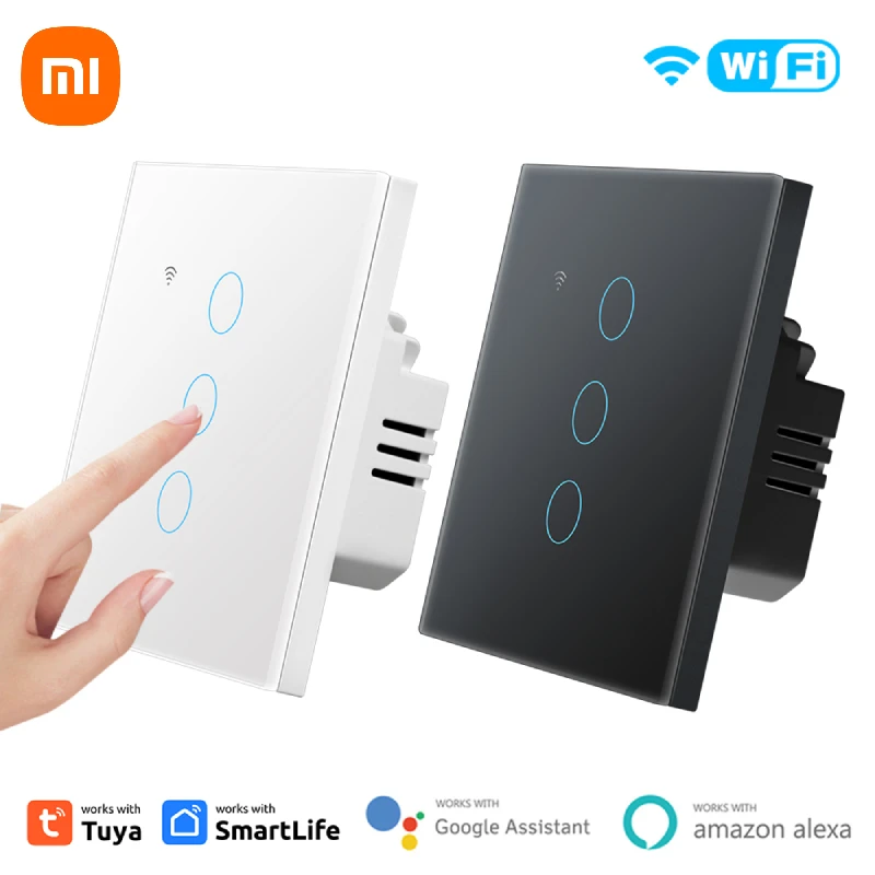 Xiaomi Tuya Smart WiFi Light Switch Touch EU Switch Smart Life Remote Control With Alexa Google Home Yandex Alice Need Neutral