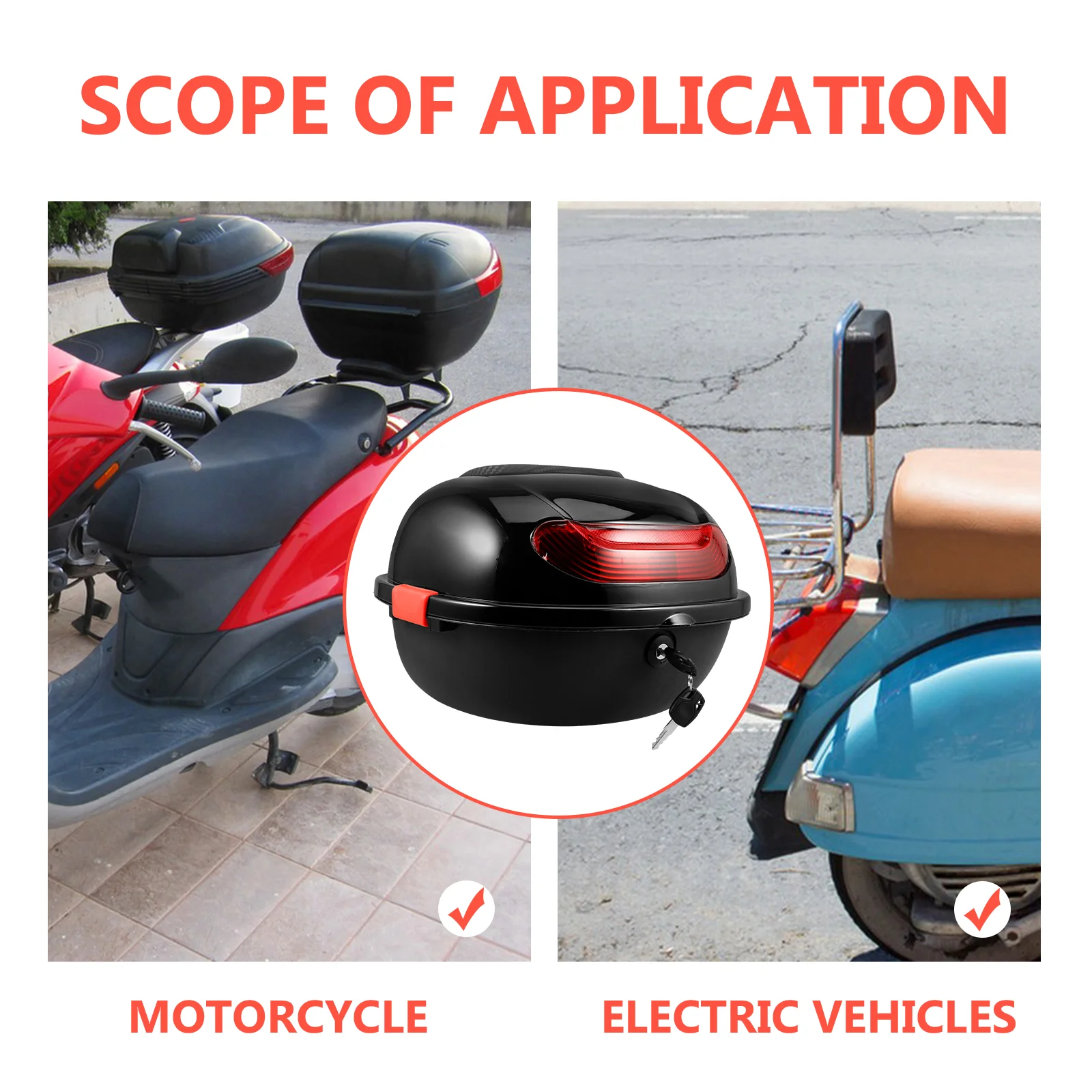 Motorcycle Trunk Top Case Universal Backrest Rear Wheel Accessories Luggage Tail Storage Tool Bottom