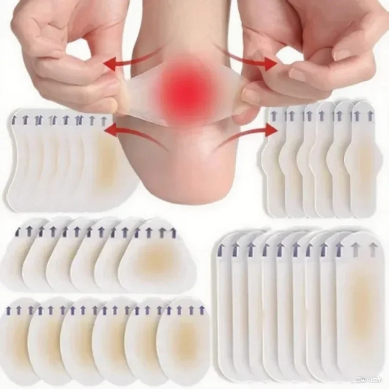 1/50 pçs protetor de calcanhar de gel invisível remendos de pé anti-desgaste auto-adesivo blister almofadas sapatos adesivos alívio da dor gesso
