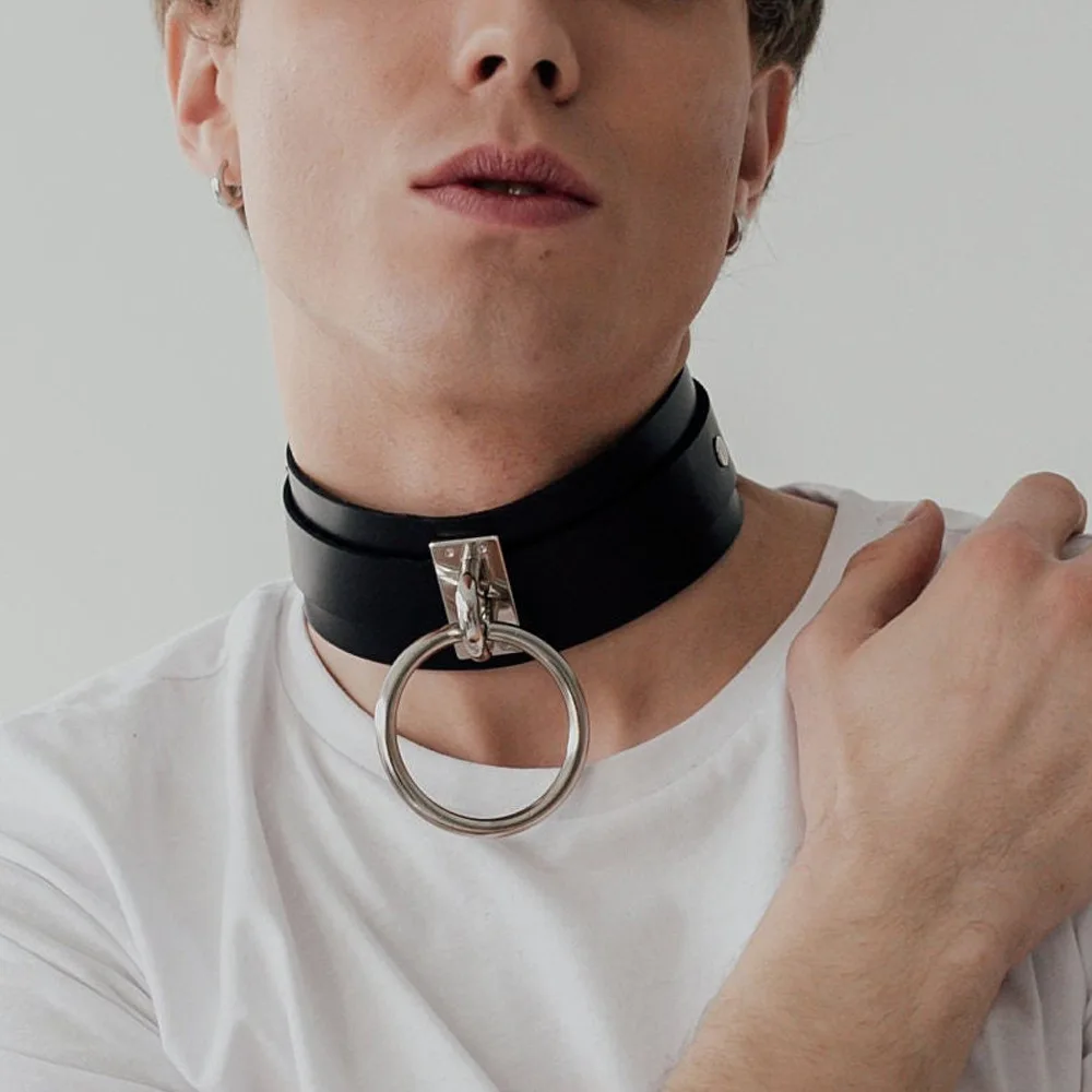 Collar de Bondage de cuero para mujer, Gargantilla Sexy, Collar de esclavo caliente Bdsm, cinturón de cuello erótico, puño de 18 pulgadas, adorno de juego fetiche