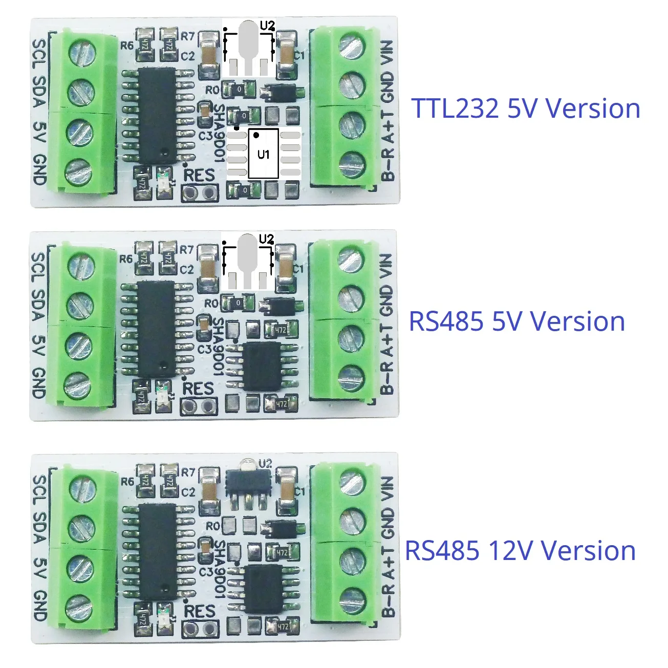 Industrial Temperature & Humidity SHT30 Sensor Adapter Board RS485 TTL Modbus Rtu Analog Remote IO SHA9D01 Module HMI PLC Expand